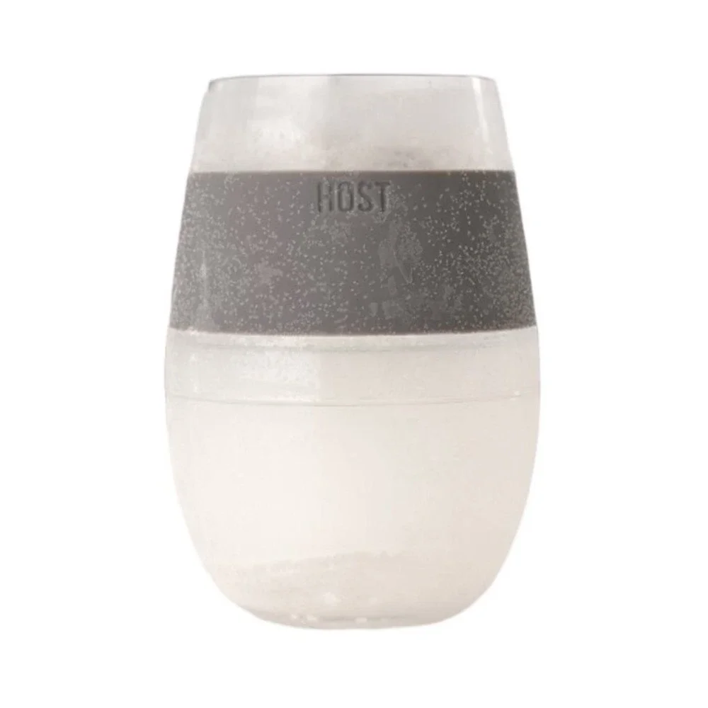 Host FREEZE Cooling Wine Glasses Set of 2 Grey Stemless Insulated‎ Gel Tumblers